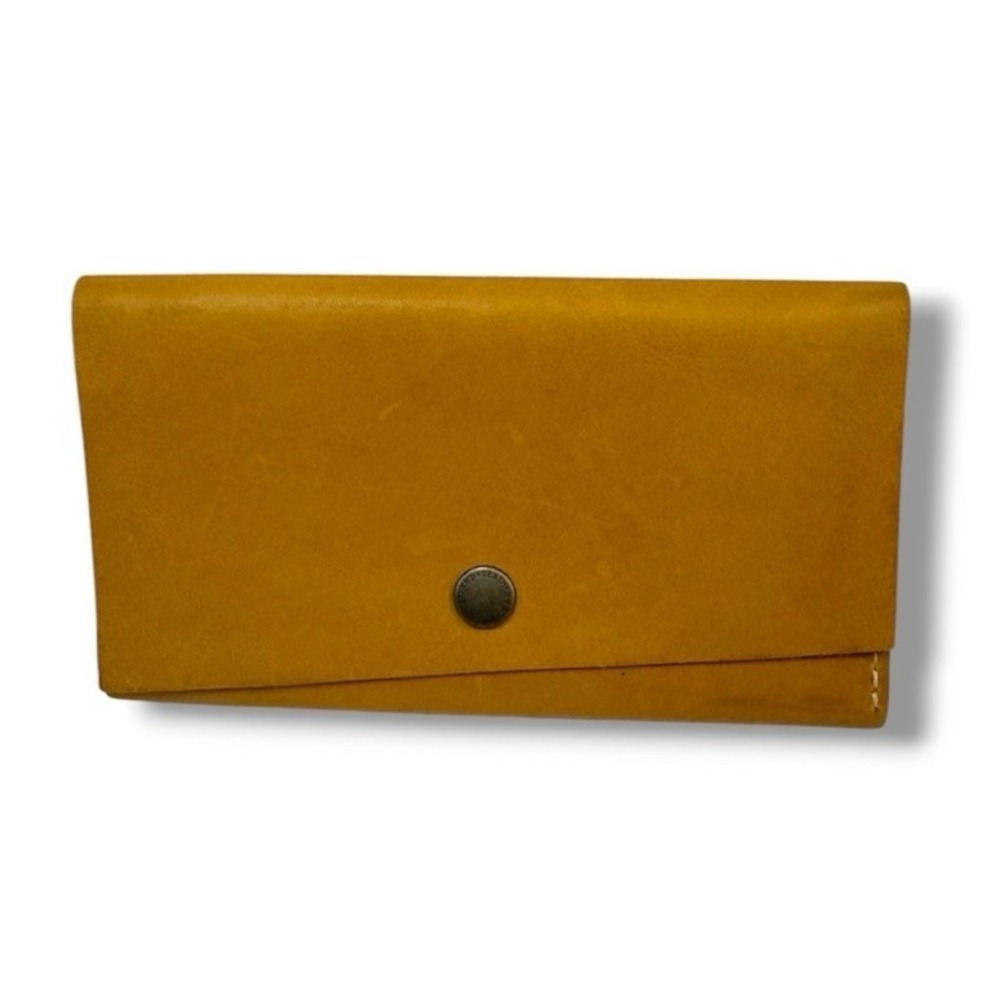Portland Leather Goods Envelope Wallet Sunflower Yellow Smooth Grain Large EUC